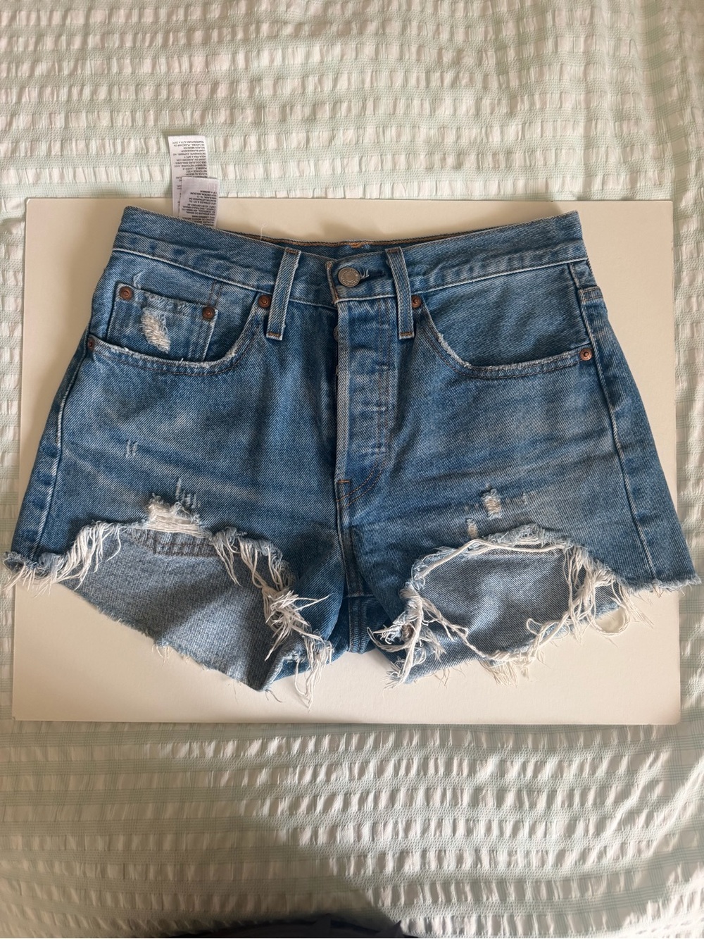 Levi's 501 Classic Distressed Women's Denim Shorts - Blue